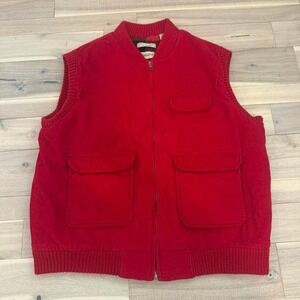 St. John's Bay Red corduroy vest with pockets and zipper, Size XL #cords #gilet